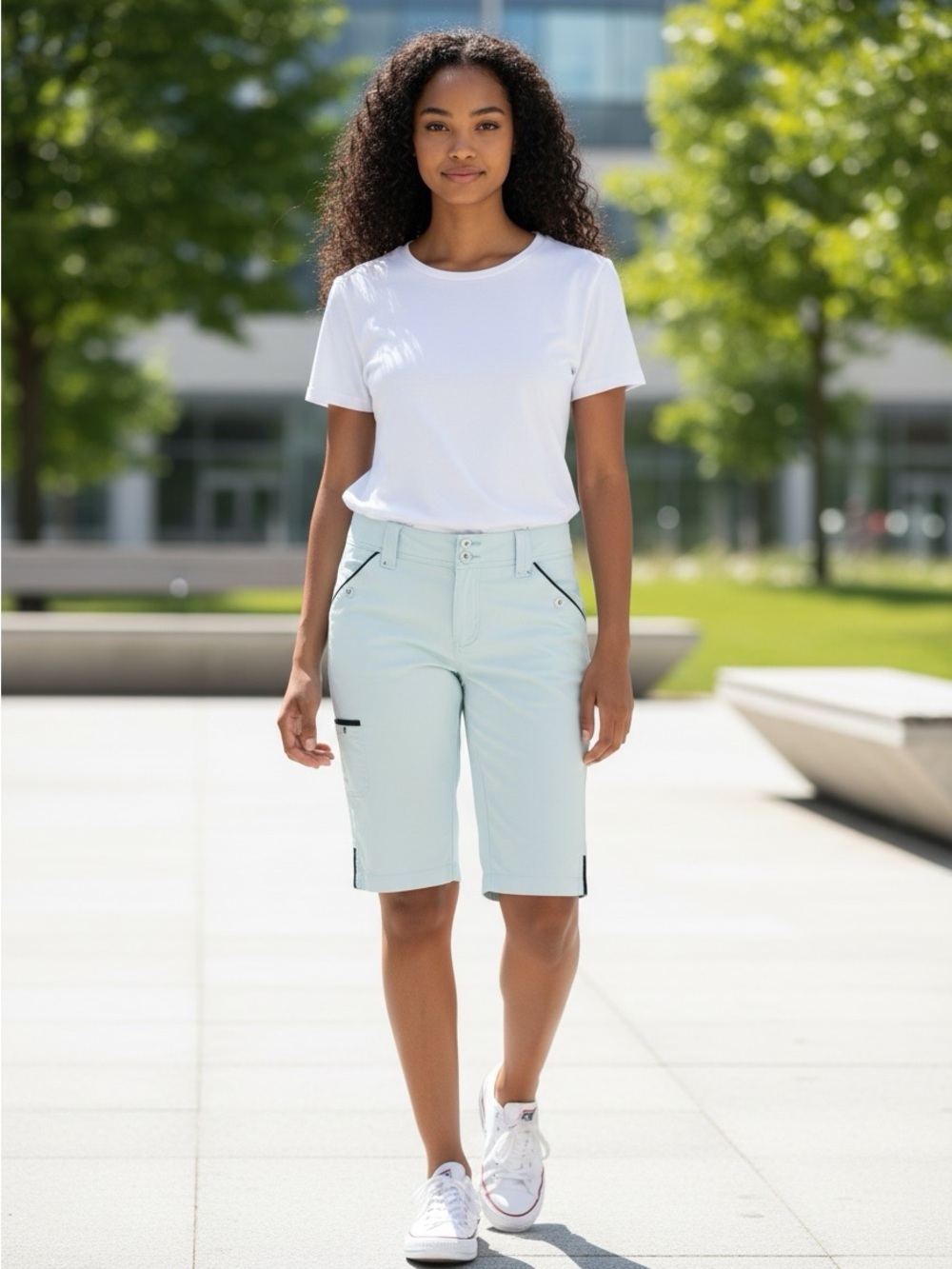 2 for $8 Jamie Sadock Mint Green Shorts with Black Logo Trim  #956